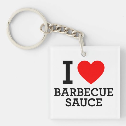 Porte-clés J'Aime La Sauce Barbecue (Devant)