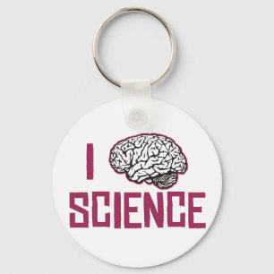 Porte-clés J'aime la Science (le cerveau)