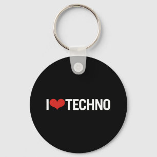 Porte-clés J'aime la techno