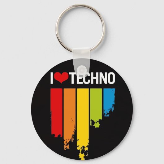 Porte-clés J'aime la techno (Recto)