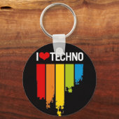 Porte-clés J'aime la techno (Recto)