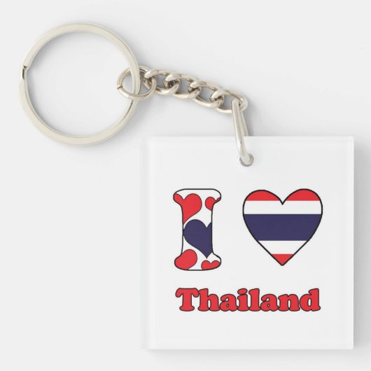 Porte-clés J'aime la Thaïlande (Devant)