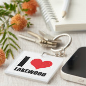 Porte-clés J'aime Lakewood (Devant Droit)