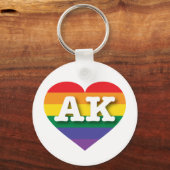 Porte-clés J'aime l'Alaska - Gay pride (Recto)