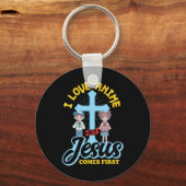 Porte-clés J'Aime L'Anime, Mais Jésus Est Le Premier Anime Ho (Recto)