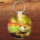 Porte-clés j'aime l'Art numérique des caméléons (Recto)