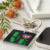 Porte-clés J'aime l'Azerbaïdjan (Devant Droit)