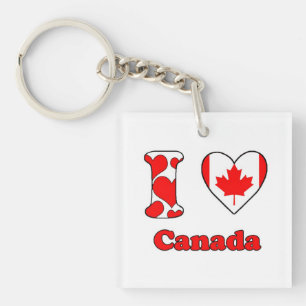Porte-clés J'aime le Canada