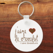 Porte-clés J'aime le chocolat, en français ! (Recto)