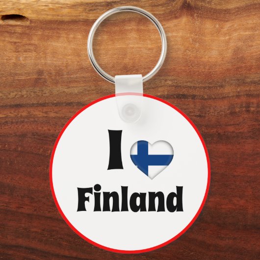 Porte-clés J'aime le coeur finlandais et finlandais - voyage (Recto)