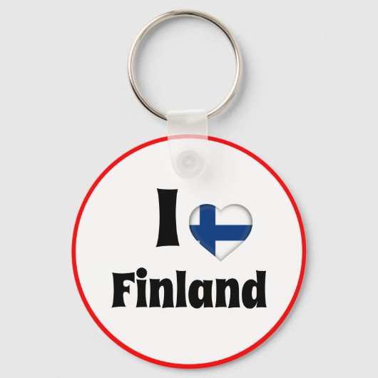 Porte-clés J'aime le coeur finlandais et finlandais - voyage (Verso)