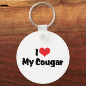 Porte-clés J'aime le coeur mon cougar (Recto)