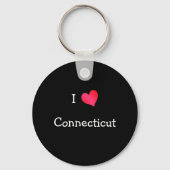Porte-clés J'aime le Connecticut (Recto)