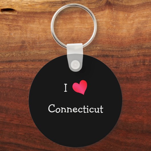 Porte-clés J'aime le Connecticut (Recto)