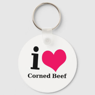 Porte-clés J'aime le corned beef