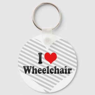 Porte-clés J'aime le fauteuil roulant