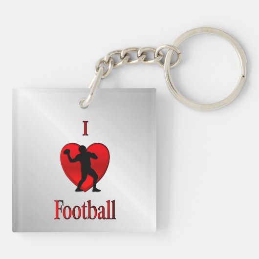 Porte-clés J'aime le football (Dos)