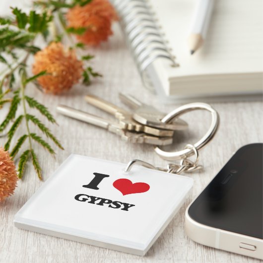 Porte-clés J'aime le gitan (Devant Droit)