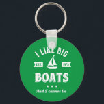 Porte-clés J'Aime Le Gros Bateau Je Ne Peux Pas Mentir Drôle<br><div class="desc">Design amusant et humoristique pour ceux qui aiment aller à la voile sur un bateau, yacht ou bateau, bon à la navigation maritime et sentir le vent. Marchandises vintages et rétro cool pour marin, capitaine de navire ou capitaine de bateau. Parfait pour les amateurs de sports de loisir. Portez vos...</div>