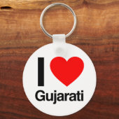 Porte-clés j'aime le gujarati (Recto)