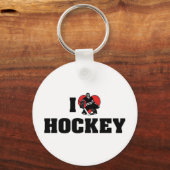 Porte-clés J'aime le hockey (Recto)