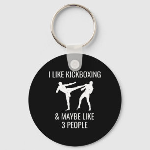 Porte-clés J'aime le kickboxing et peut-être 3 personnes cool