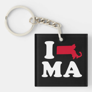 Porte-clés J'AIME le MASSACHUSETTS - CLASSIQUE - la