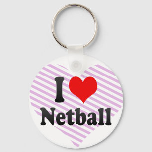 Porte-clés J'aime le net-ball