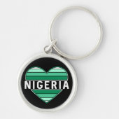 Porte-clés J'aime le Nigeria, le coeur nigérian (Devant)