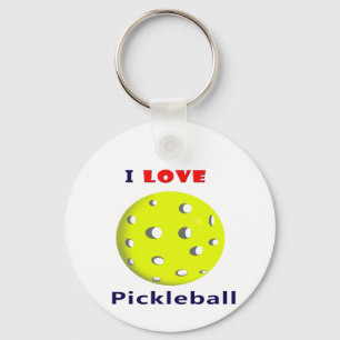 Porte-clés j'aime le pickleball rouge graphic.png des textes