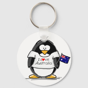 Porte-clés J'aime le pingouin de l'Australie
