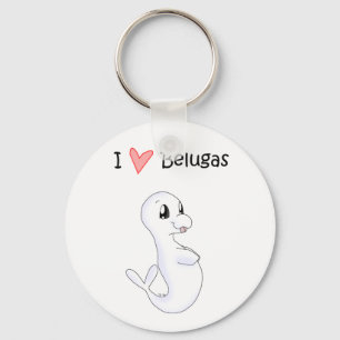 Porte-clés J'aime le porte - clé de belugas
