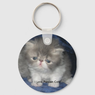Porte-clés J'aime le porte - clé de chats persans