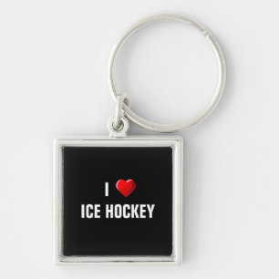 Porte-clés J'aime le Porte - clé de hockey sur glace