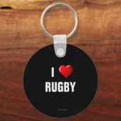 Porte-clés J'aime le porte - clé de rugby (Recto)