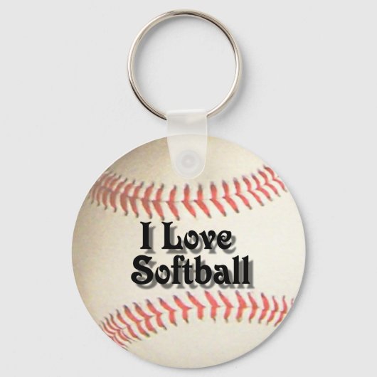 PORTE-CLÉS J'AIME LE PORTE - CLÉ DE SOFTBALL (Recto)