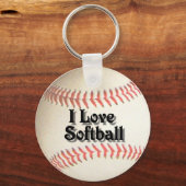 PORTE-CLÉS J'AIME LE PORTE - CLÉ DE SOFTBALL (Recto)
