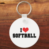 Porte-clés J'aime le Porte - clé de softball (Recto)