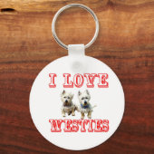 Porte-clés J'Aime Le Porte - clé Westies. (Recto)