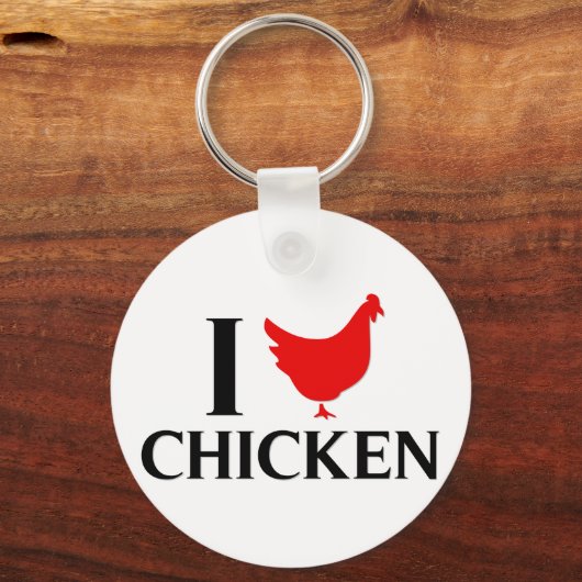 Porte-clés J'aime le poulet (Recto)