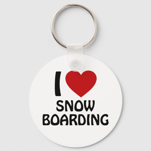 Porte-clés J'aime le snowboard (Recto)