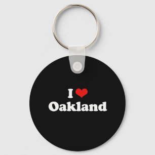 Porte-clés J'aime le T-shirt de blanc de T-shirt d'Oakland