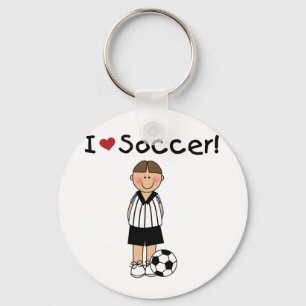 Porte-clés J'aime le T-shirts et les cadeaux du football