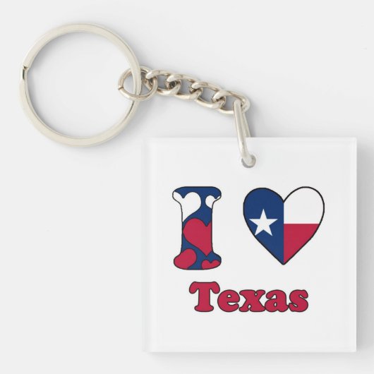 Porte-clés J'aime le Texas (Devant)