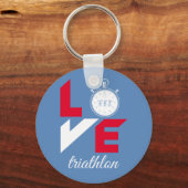 Porte-clés J'aime le triathlon (Recto)