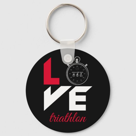 Porte-clés J'aime le triathlon (Recto)