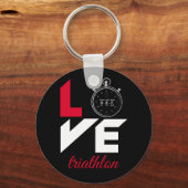 Porte-clés J'aime le triathlon (Recto)