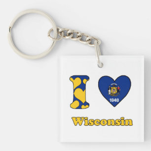 Porte-clés J'aime le Wisconsin