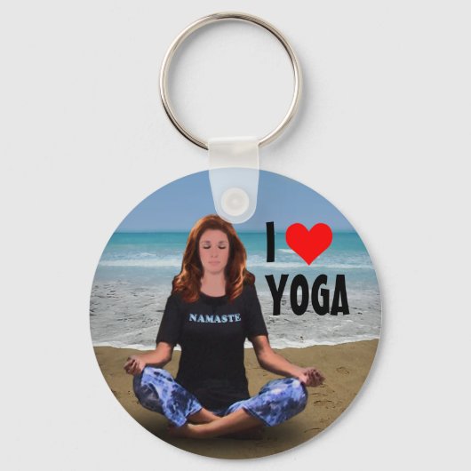 Porte-clés J'aime le yoga (Recto)