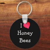 Porte-clés J'aime les abeilles de miel (Recto)